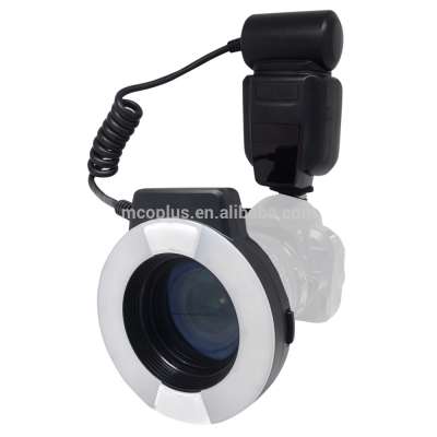 Mcoplus 14EXT-C 5500K Macro Ring TTL Flash Light for Canon E-TTL with LED AF Assist Lamp 7 Metal Adapter Rings